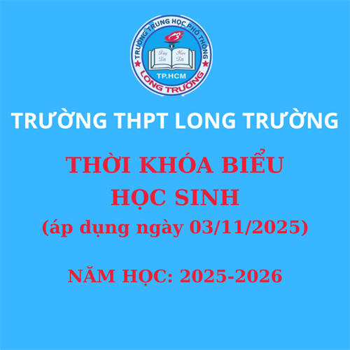 Thời khóa biểu học sinh - Áp dụng 03/11/2025