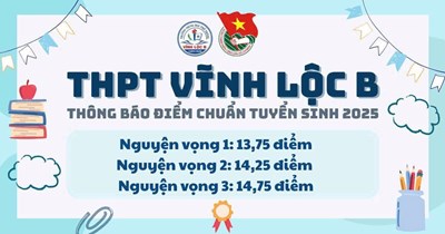 Công bố điểm trúng tuyển vào lớp 10 Trường THPT Vĩnh Lộc B Năm học 2025 – 2026